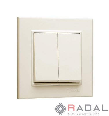Выключатель 2-кл. СП Karea 10А IP20 крем. Makel 56010003