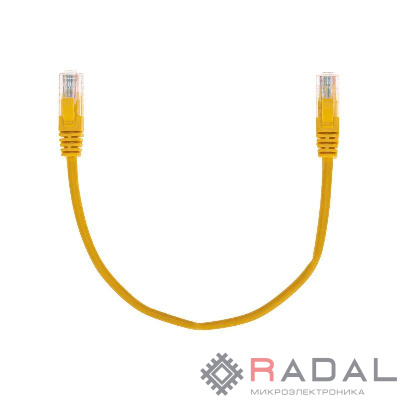 Патч-корд U/UTP CAT 5e RJ45-RJ45 26AWG LSZH желт. 0.3м Rexant 02-0105-03