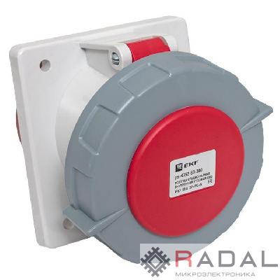 Розетка стационарная внутренняя угловая 4252 3Р+РЕ+N 32А 380В IP67 PROxima EKF ps-4252-32-380