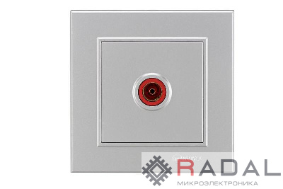 Розетка телевизионная проходная TV СП Karea 16А IP20 серебр. Makel 56065007