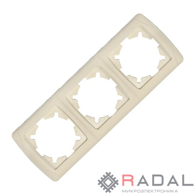 Рамка 3-м Маргарита горизонт. сл.кость (ivory) UNIversal МР003Г-I