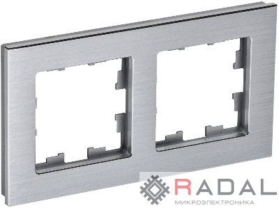 Рамка 2-м BRITE РУ-2-1-БрА металл алюм. IEK BR-M22-M-K47