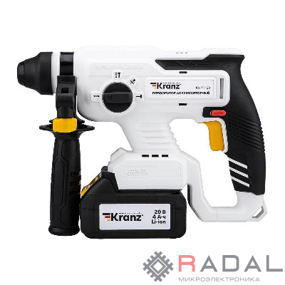 Перфоратор аккумуляторный SDS-plus 2.2Дж 1х4А.ч в кейсе Kranz KR-PT-120