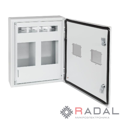 Корпус металлический ЩУРн-ПРО-3х2-МП/18-550х470х147-IP66-УХЛ1 (3фх2 счетчика на МП с окном учета 18 модулей ПРО) КЭАЗ 367476