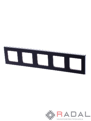 Рамка Levit 5п антрацит/дым. черн. ABB 2CHH015050A6063