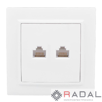 Розетка компьютерная 2-м СП Минск RJ45 бел. EKF ERK02-035-10