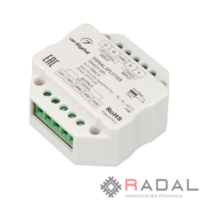 Усилитель SMART-SPI 12-24В 2 output IP20 пластик Arlight 028419
