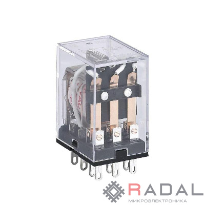 Реле промежуточное JZX-22F(D) 2 конт. с инд. LED 5А 220В AC CHINT 333110