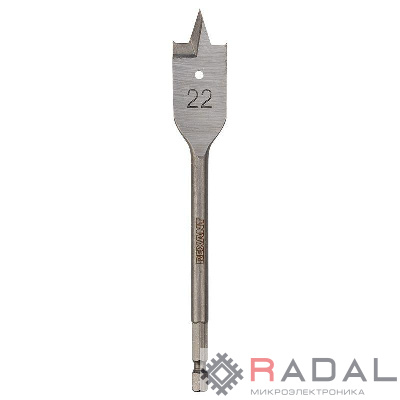 Сверло перовое по дереву 22мм (шестигранный хвостовик) Kranz KR-91-0668