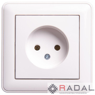 Розетка 1-м СП W59 16А IP20 без заземл. без защ. шторок в сборе бел. SchE RS16-153-18
