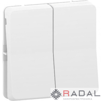 Механизм переключателя 2-кл. СП Mureva Styl 10А IP55 (сх. 6+6) бел. SchE MUR39022