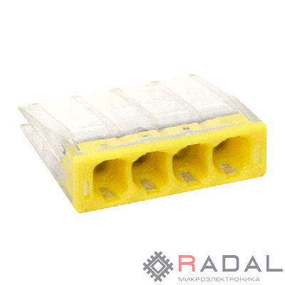 Клемма СМК 2273-244 (с пастой) 4 отверстия 0.5-2.5кв.мм (уп.100шт) PROxima EKF plc-smk-2273-244