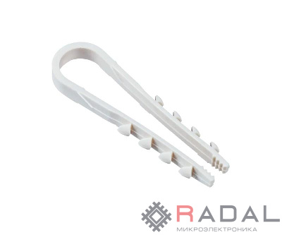 Дюбель-хомут PCD-R 05-10-45-100WH для круглого кабеля PA6.6 (уп.100шт) Jazzway 5054783