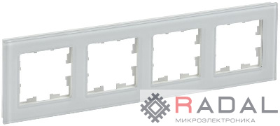 Рамка 4-м BRITE РУ-4-2-БрБ стекло бел. IEK BR-M42-G-K01