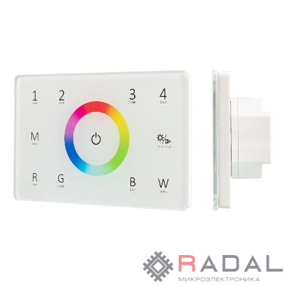 Панель Sens SMART-P85-RGBW White (230В 4 зоны 2.4G) (IP20 пластик) Arlight 028404