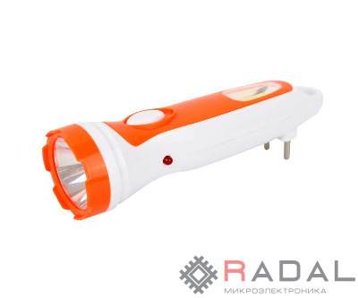 Фонарь аккумуляторный LED3860 220В бел. /оранж. 1+COB LED 2 реж. SLA пластик Ultraflash 14249
