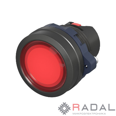 Головка кнопки плоская прозрачная без фиксации красн. DKC M22P-FMLRP