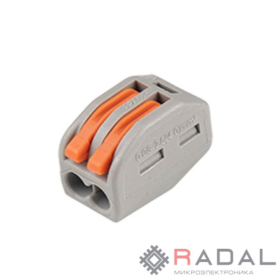 Клемма монтажная рычажного соединения PTC-2P 222-412 BL/10 450В 32А 0.08-2.5(4.0)кв.мм Jazzway 5050709