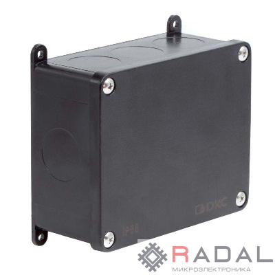 Коробка индустриальная 115х110х46мм IP68 с гладкими стенками черная DKC P68M2516