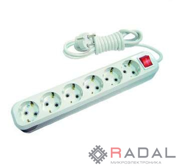 Удлинитель 6х3м с заземл. 16А IP20 с выкл. Makel MGP233