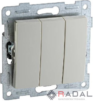 Выключатель 3-кл. СП Bravo 10А IP20 250В механизм беж. GUSI С10В3-003
