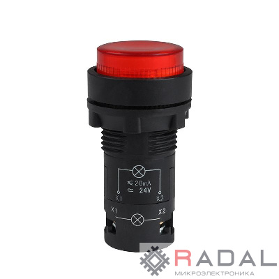 Кнопка с подсветкой OptiSignal Compact D22 С7-PL-B401 красн. 1НЗ 24В AC/DC XB7NW34B2 КЭАЗ 362086