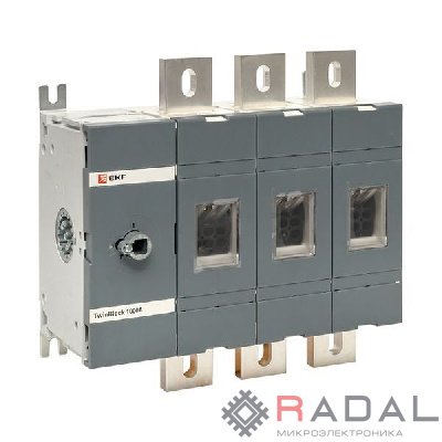 Рубильник 3п 1000А без рукоятки управления TwinBlock PROxima EKF tb-s-1000-3p