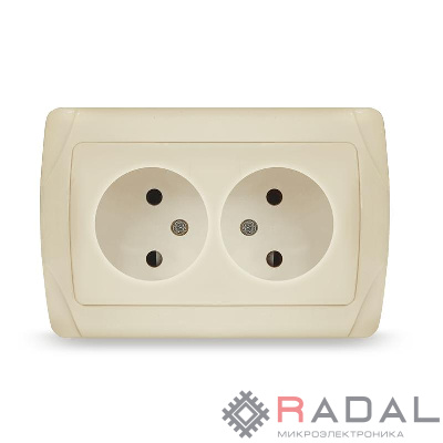 Розетка 2-м СП Маргарита 16А IP20 без заземл. сл.кость (ivory) UNIVersal М0102-I