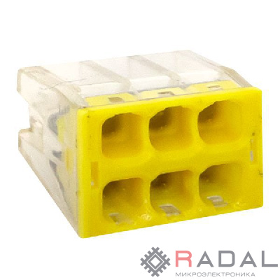 Клемма СМК 2273-246 (с пастой) 6 отверстий 0.5-2.5кв.мм (уп.50шт) PROxima EKF plc-smk-2273-246