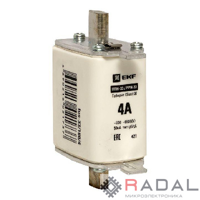Вставка плавкая ППН-33 160/4А габарит 00 PROxima EKF fus-33/160/4