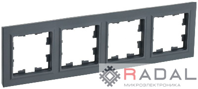 Рамка 4-м BRITE РУ-4-БрГ графит IEK BR-M42-K53