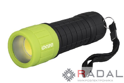 Фонарь ручной P4-L2W-gn 2Вт COB 120лм 7000К IP44 3хAAA (не в компл.) зел. ФАZА 5027220