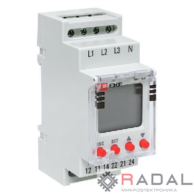 Реле контроля фаз с LCD дисплеем RKF-2S (с нейтралью) EKF rkf-2s