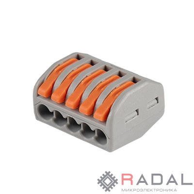 Клемма монтажная рычажного соединения PTC-5P 222-415 BL/5 450В 32А 0.08-2.5(4.0)кв.мм Jazzway 5050761