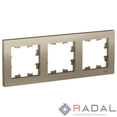 Рамка 3-м AtlasDesign универс. шампань SchE ATN000503