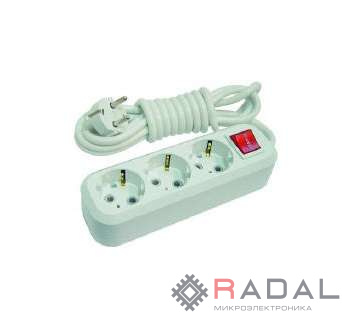 Удлинитель 3х3м с заземл. 16А IP20 с выкл. Makel MGP213