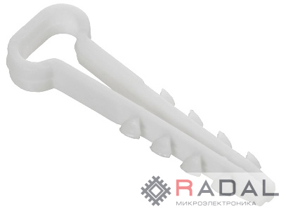 Дюбель-хомут 10х5мм для плоского кабеля нейлон бел. (уп.100шт) GENERICA UDH14-10-05-100-K01-G