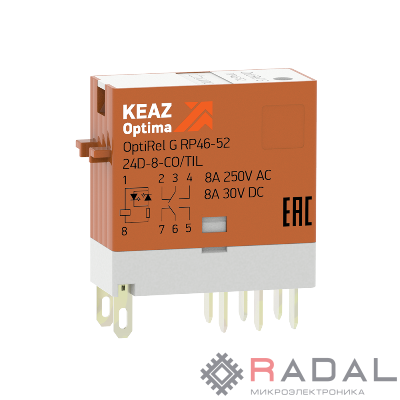 Реле промежуточное OptiRel G RP46-52-48-8-CO-S/TIL КЭАЗ 281051