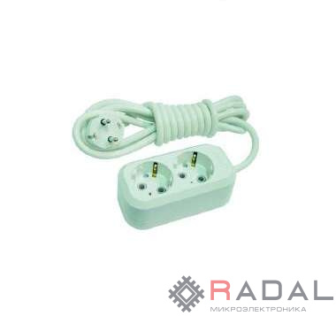 Удлинитель 2х2м с заземл. 16А IP20 Makel MGP112