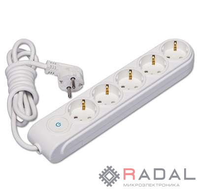 Удлинитель 5х3м с заземл. 16А защ. шторки Makel N5310043