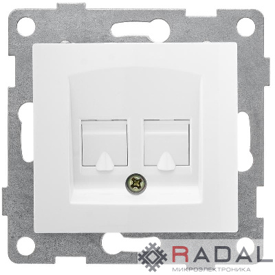 Розетка компьютерная 2-м СП Bravo RJ45 механизм бел. GUSI С10К2-001