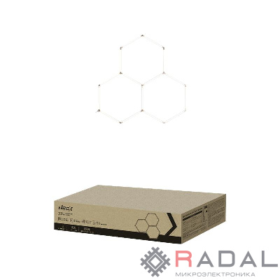 Светильник светодиодный ДБО-HEXAGON 3С-15065 150Вт 6500К 230В 1617х1611мм 3 соты 0.5м шнур с вилкой NEOX 4690612066615