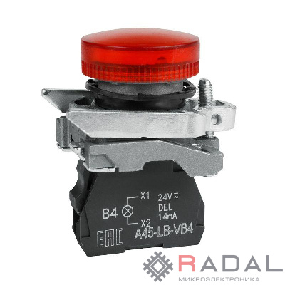 Лампа сигнальная OptiSignal D22 C4-L-B4 красн. металл 24VAC/DC XB4BVB4 КЭАЗ 332177
