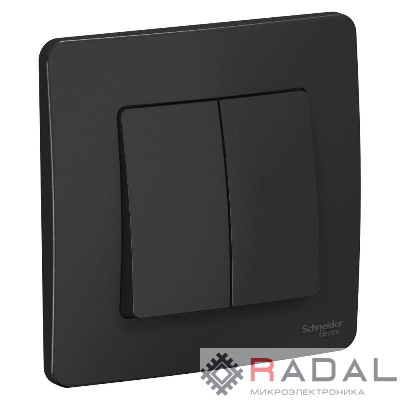 Выключатель 2-кл. СП Blanca 10А IP20 (сх. 5) 250В антрацит SchE BLNVS010506