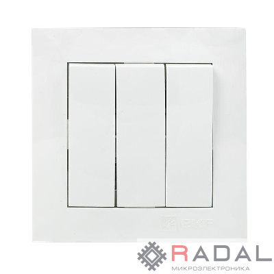 Выключатель 3-кл. СП Валенсия 10А IP20 бел. PROxima EKF EWV10-024-10