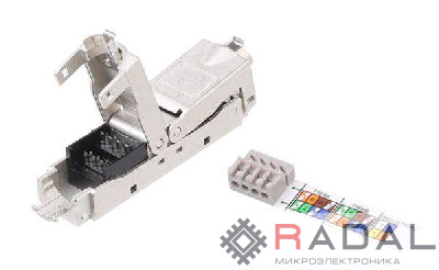 Адаптер проходной (coupler) кат. 6 полный экран IDC CA3-IDC-C6-SH-F-SL Hyperline 431372