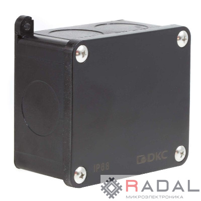 Коробка индустриальная 89х86х46мм IP68 с гладкими стенками черная DKC P68M2514