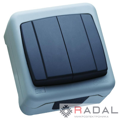 Выключатель двухклавишный с винтовым зажимом IP55 Makel 36064003