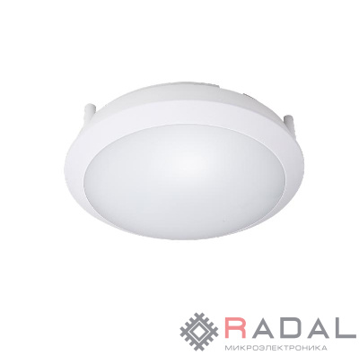 Светильник светодиодный WP 25 C 15W OP 940 D300 WH MDM 300х300х93мм 15Вт 4000К IP66 пылевлагозащ. ЖКХ с микроволнов. датчиком движения бел. Русский Свет 15072523440