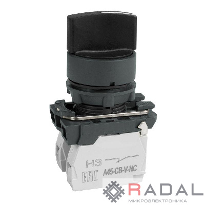 Переключатель OptiSignal D22 C5-S-53 3 позиции с возвратом пластик 2НО XB5AD53 КЭАЗ 332187